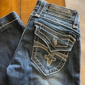 Size 28 Wide bottom Rock Revival jeans